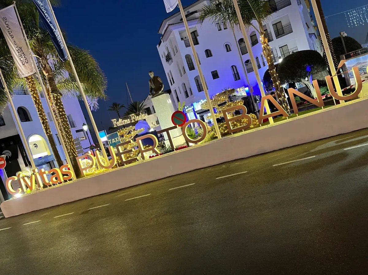 Festive Puerto Banus visitor sign